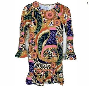 Lands End Girls Dress Size 10 Ruffle Hem Sleeves
